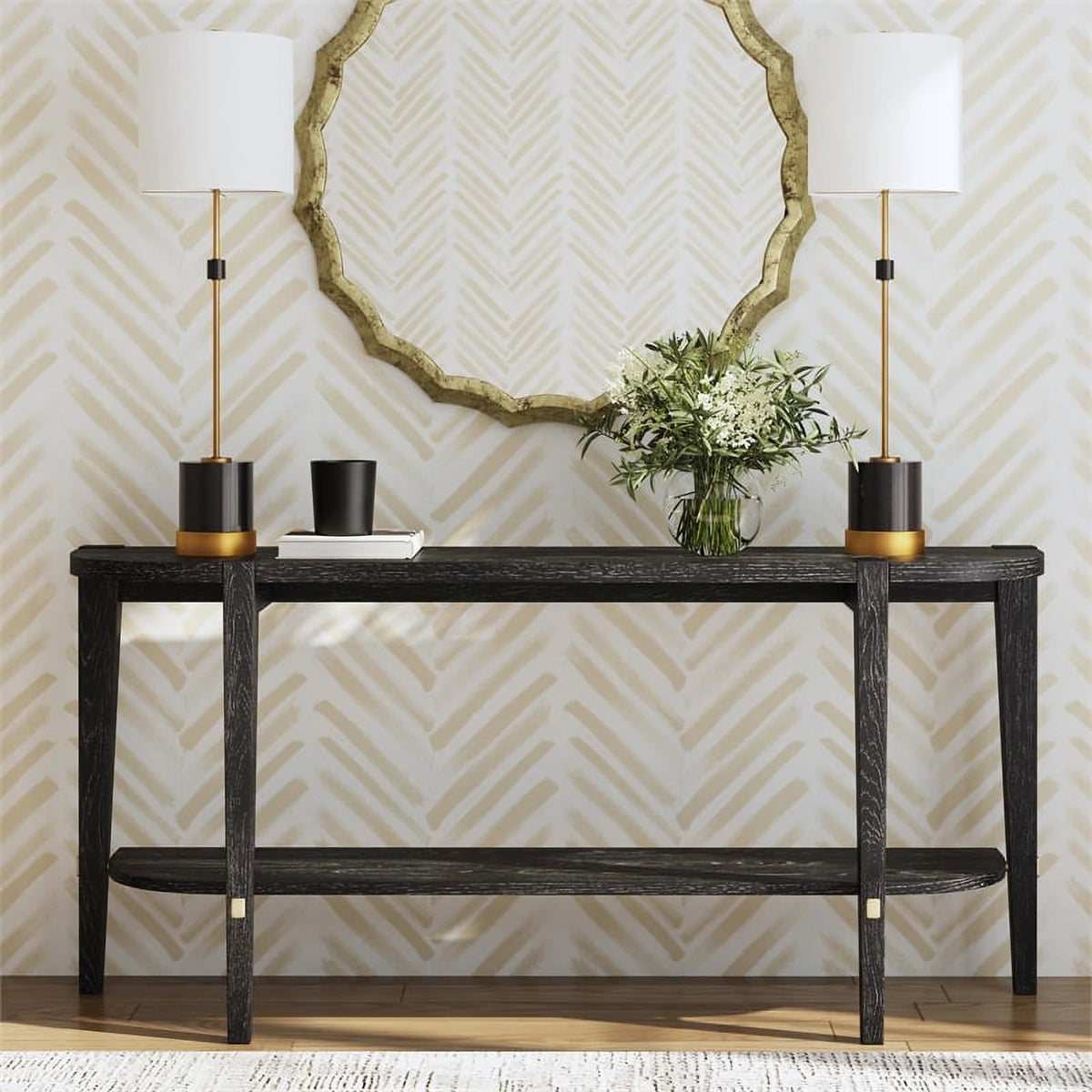 Black Wood Console Table P46219