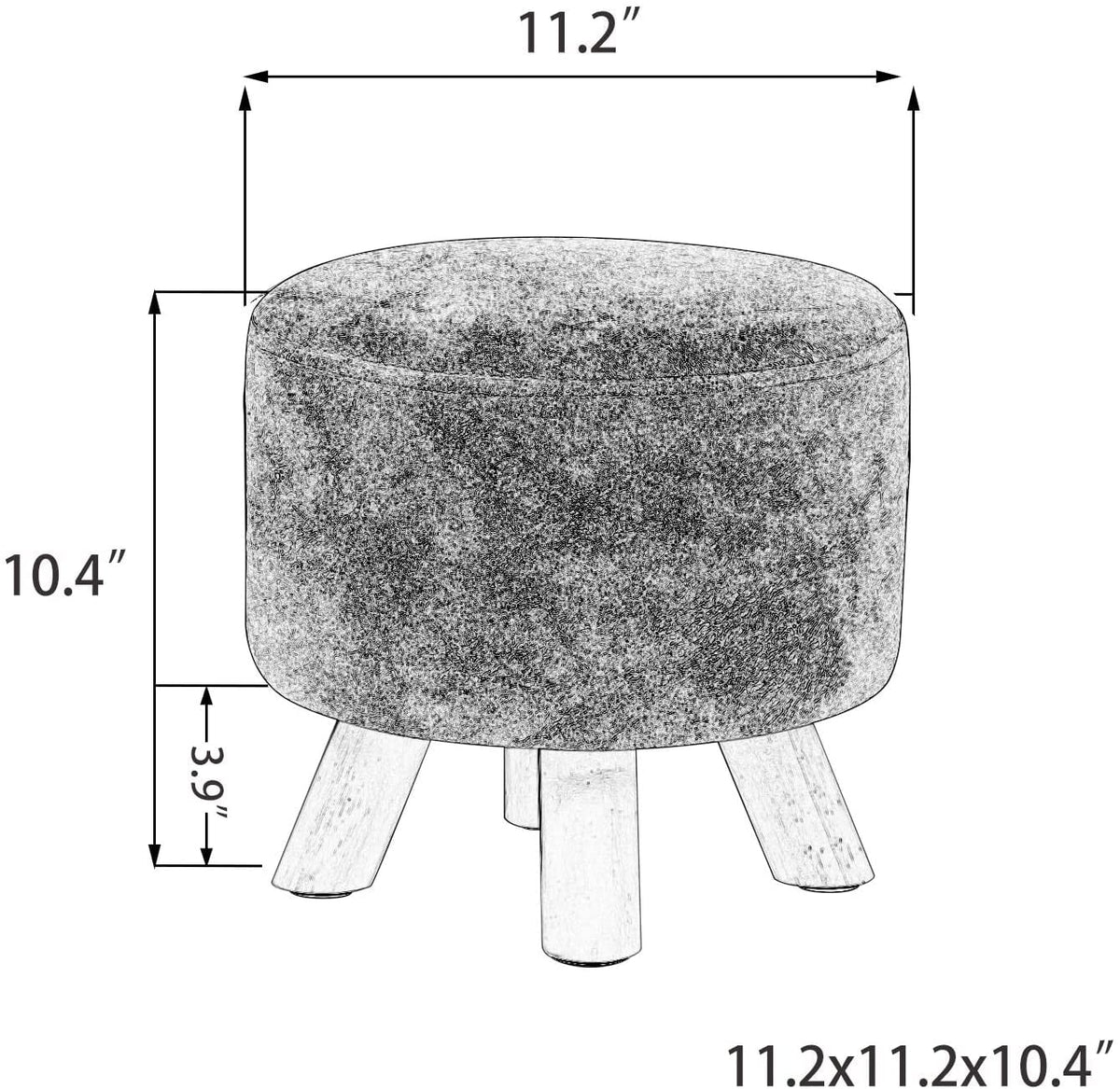 Round Fabric Padded Ottoman Foot Rest Stool E9069