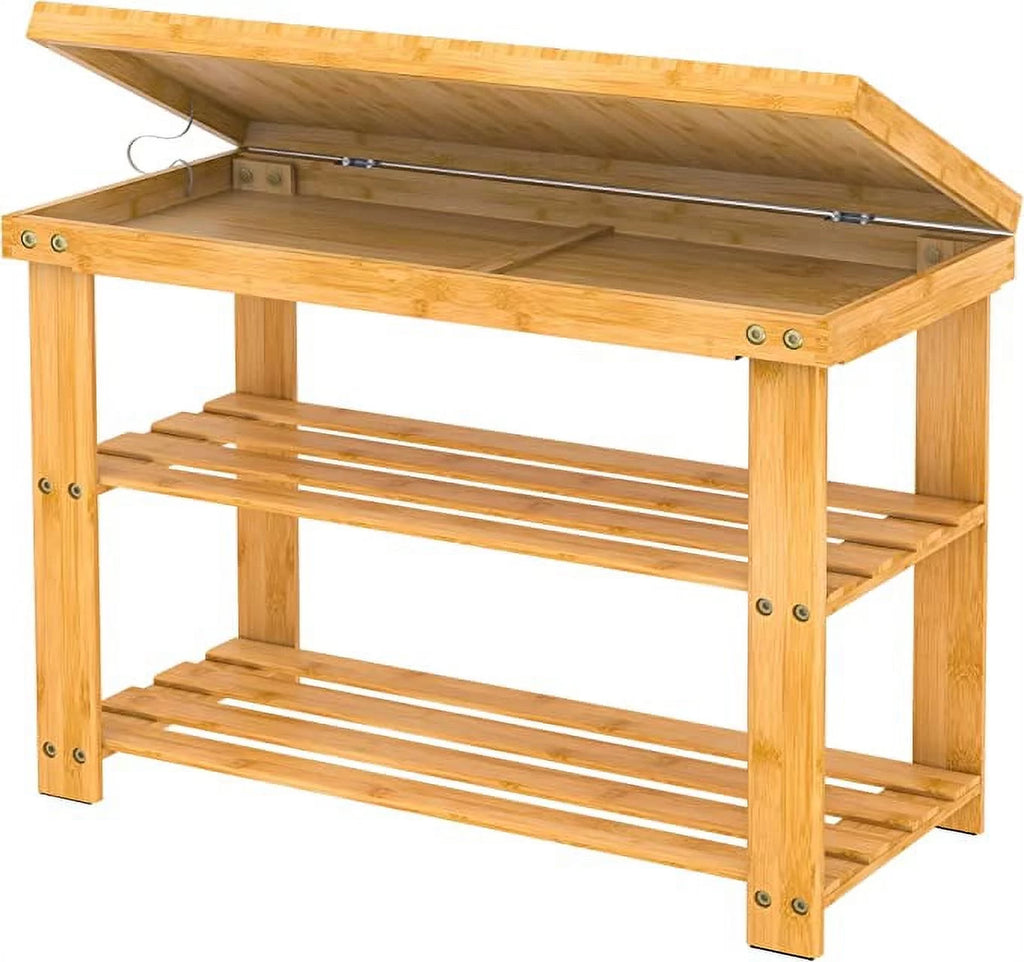 Bamboo Shoe Rack with Storage Shelf J1891