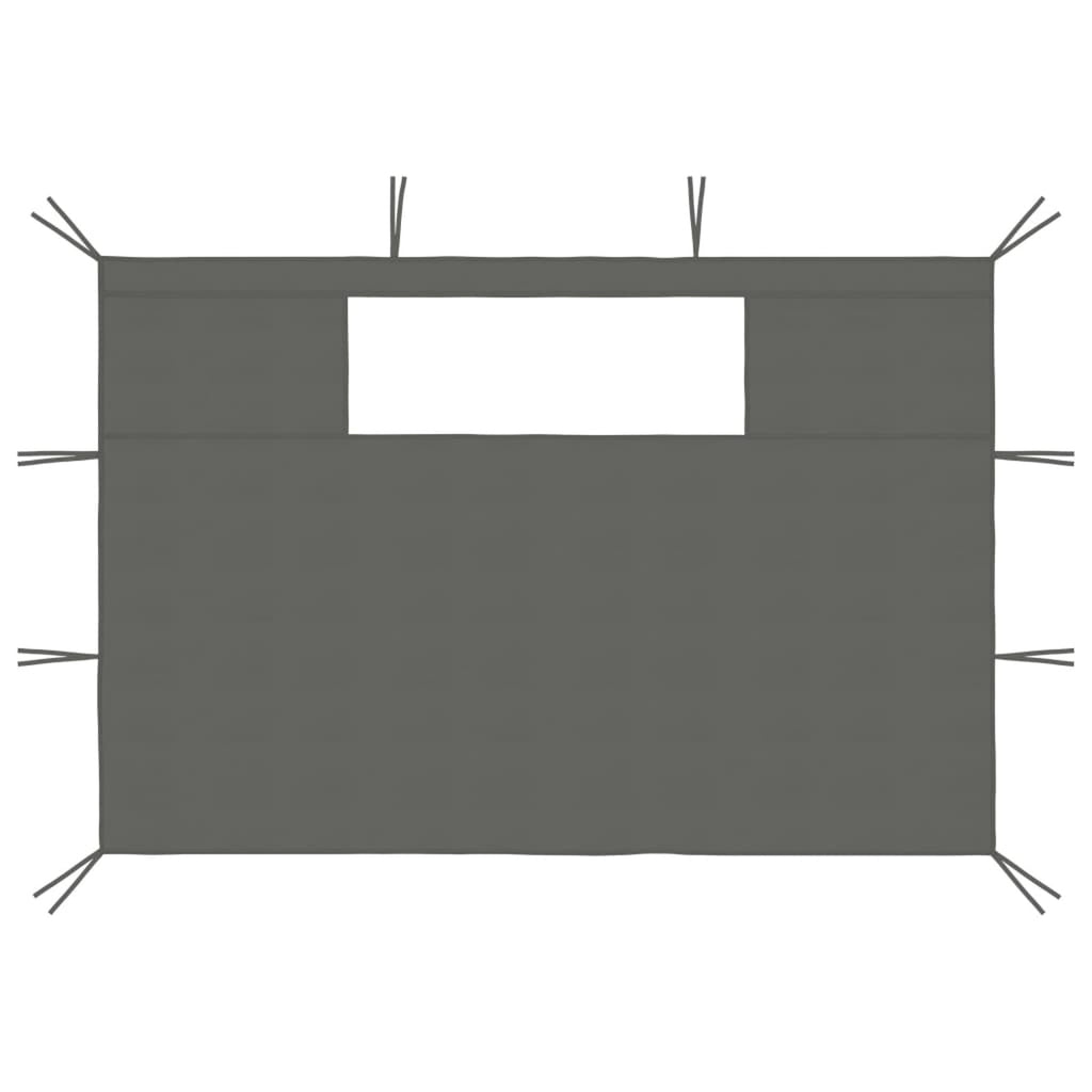 Anthracite Gazebo Sidewalls with Windows 2 pcs K451203