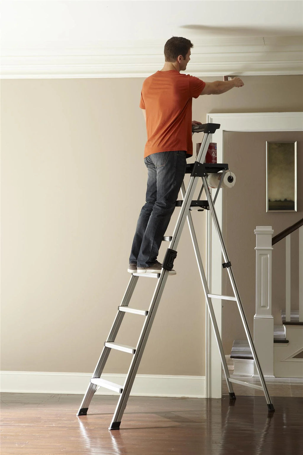 8 Ft. Aluminum Folding Step Ladder 300 Lb. K700