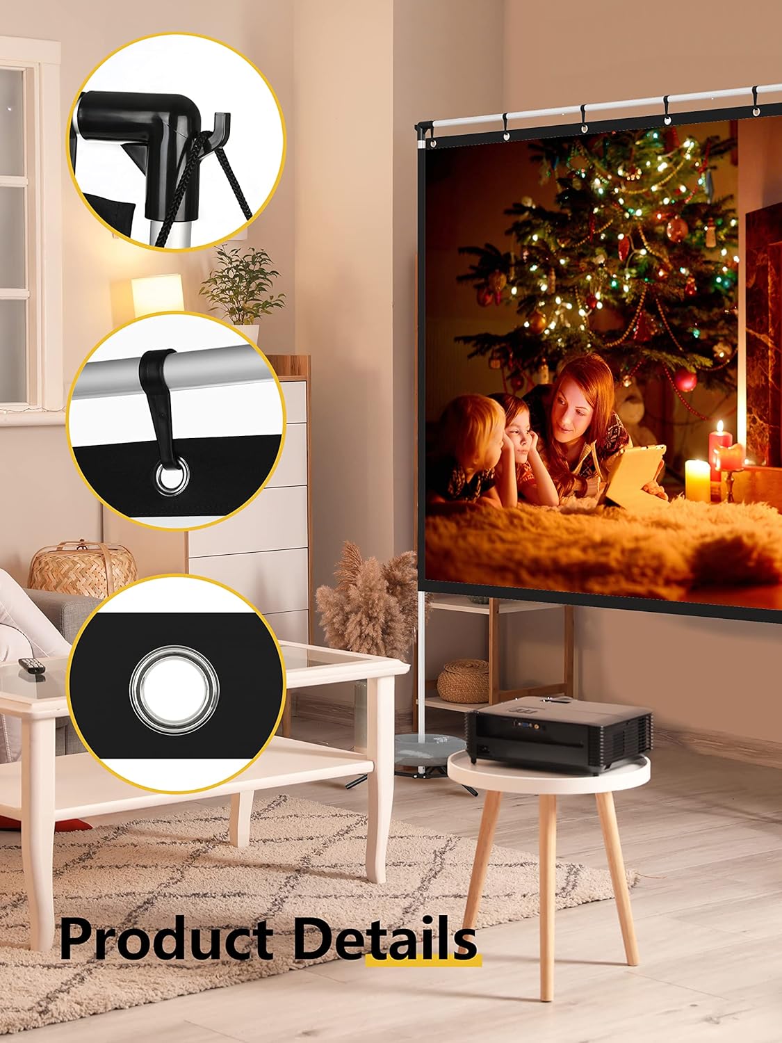 120 Inch 16:9 Portable Projector Screen with Stand and Carry Bag G8170