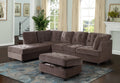Corduroy L Shape Sectional Sofa with Storage Ottoman N39546