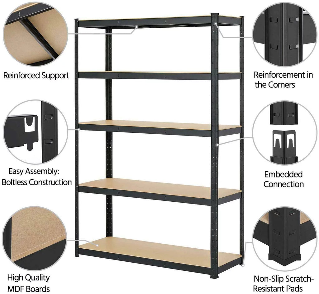 5-Tier Heavy Duty Metal Shelving Storage Unit H9760
