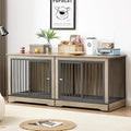 XL Double Large Wooden Dog Crate Furniture with Tray & Partition K1417