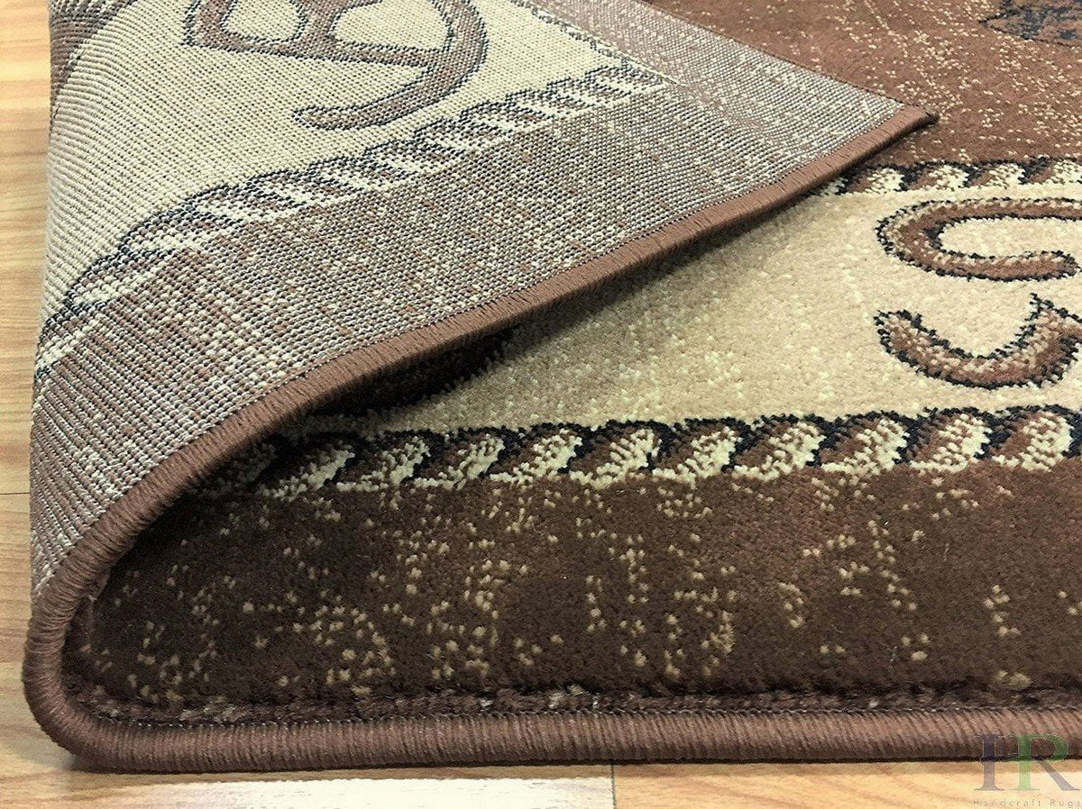 Chocolate Brown/Beige Cabin Area Rug X100159