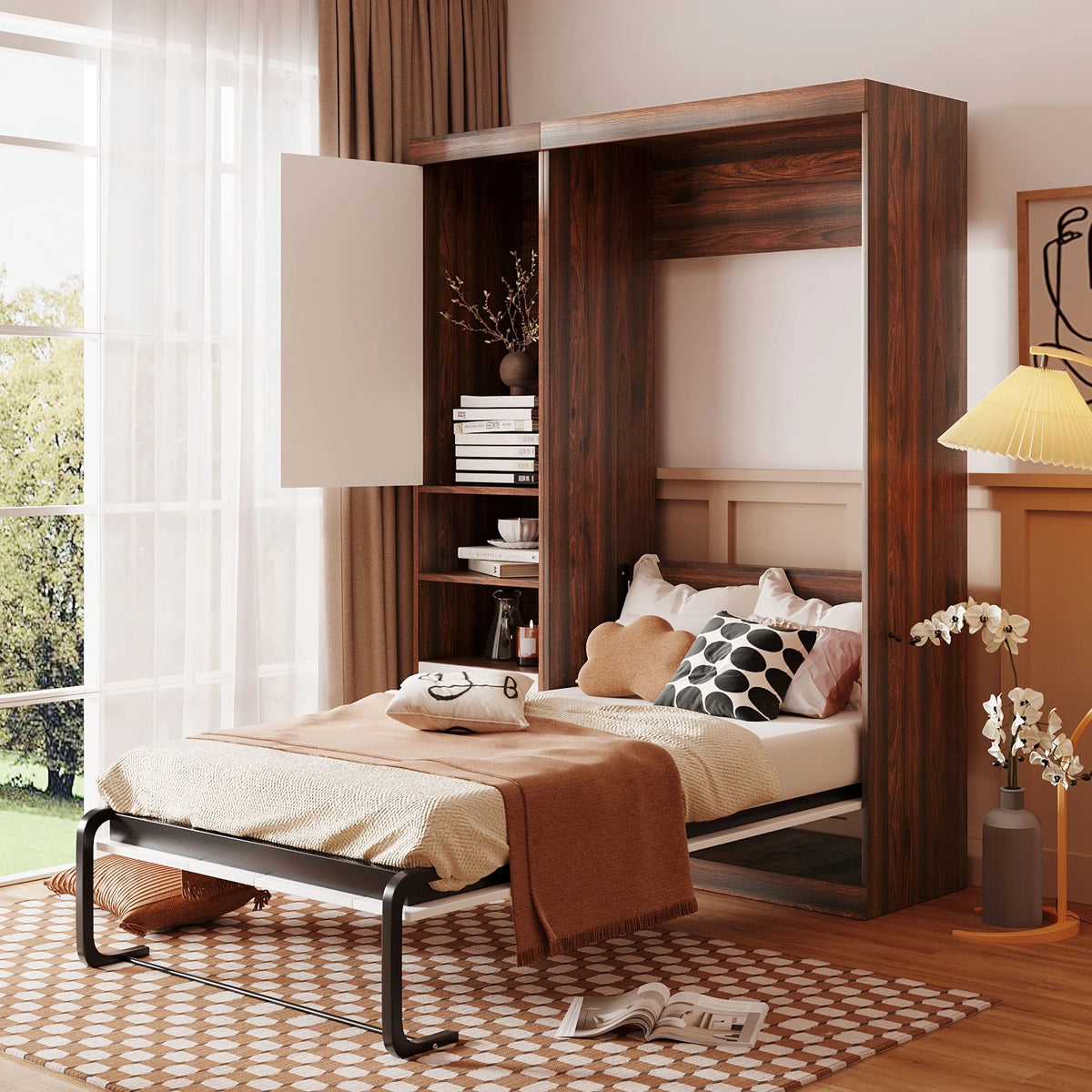 Twin Size Murphy Bed with Cabinet L355022