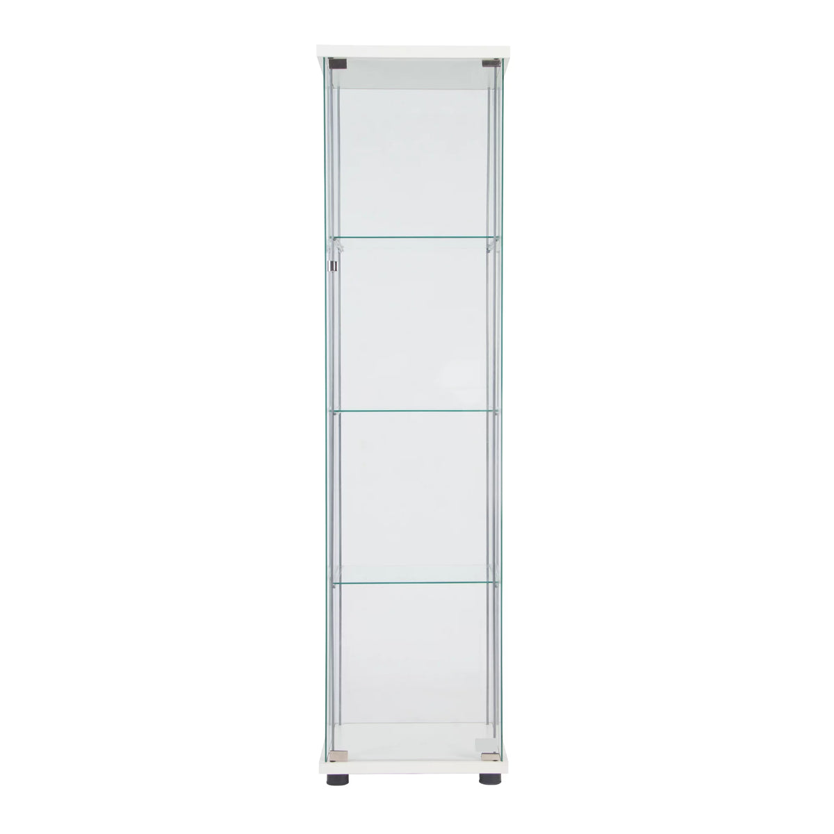 White One Door Glass Display Cabinet with 4 Shelves N283