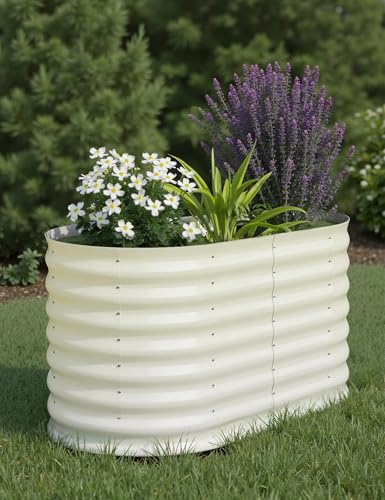 Oval Galvanized Steel Raised Garden Bed S52703