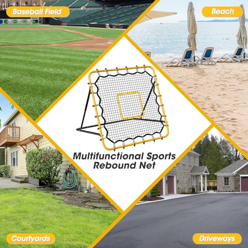 3.7×3.7FT Multi-Sport Training Rebound Net with Pitching Target W86033