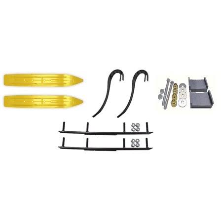 7 1/4 inch Snowmobile Skis with 6 inch Round Bars Complete Kit Z99626