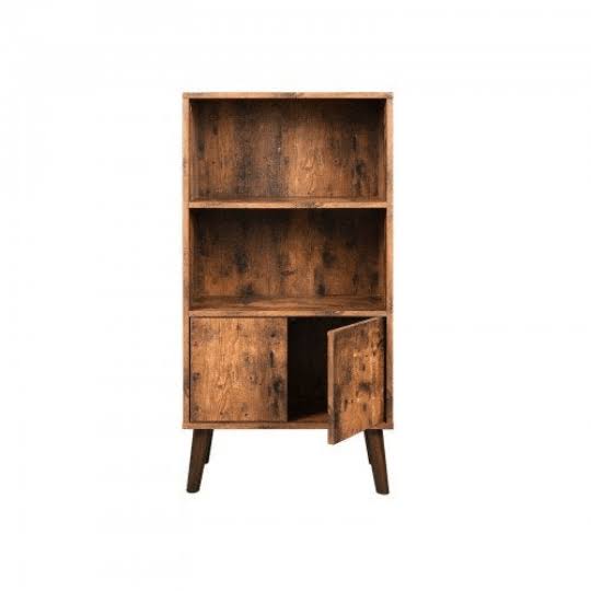 2-Tier Bookshelf with Doors Storage Cabinet S950914
