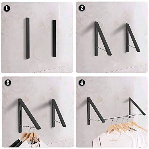 White Wall Mounted Folding Aluminum Clothes Drying Rack F756137