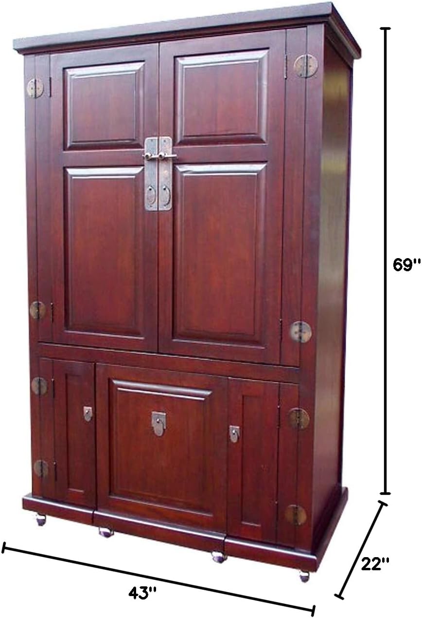 Computer Armoire with Pull Out Seat S440