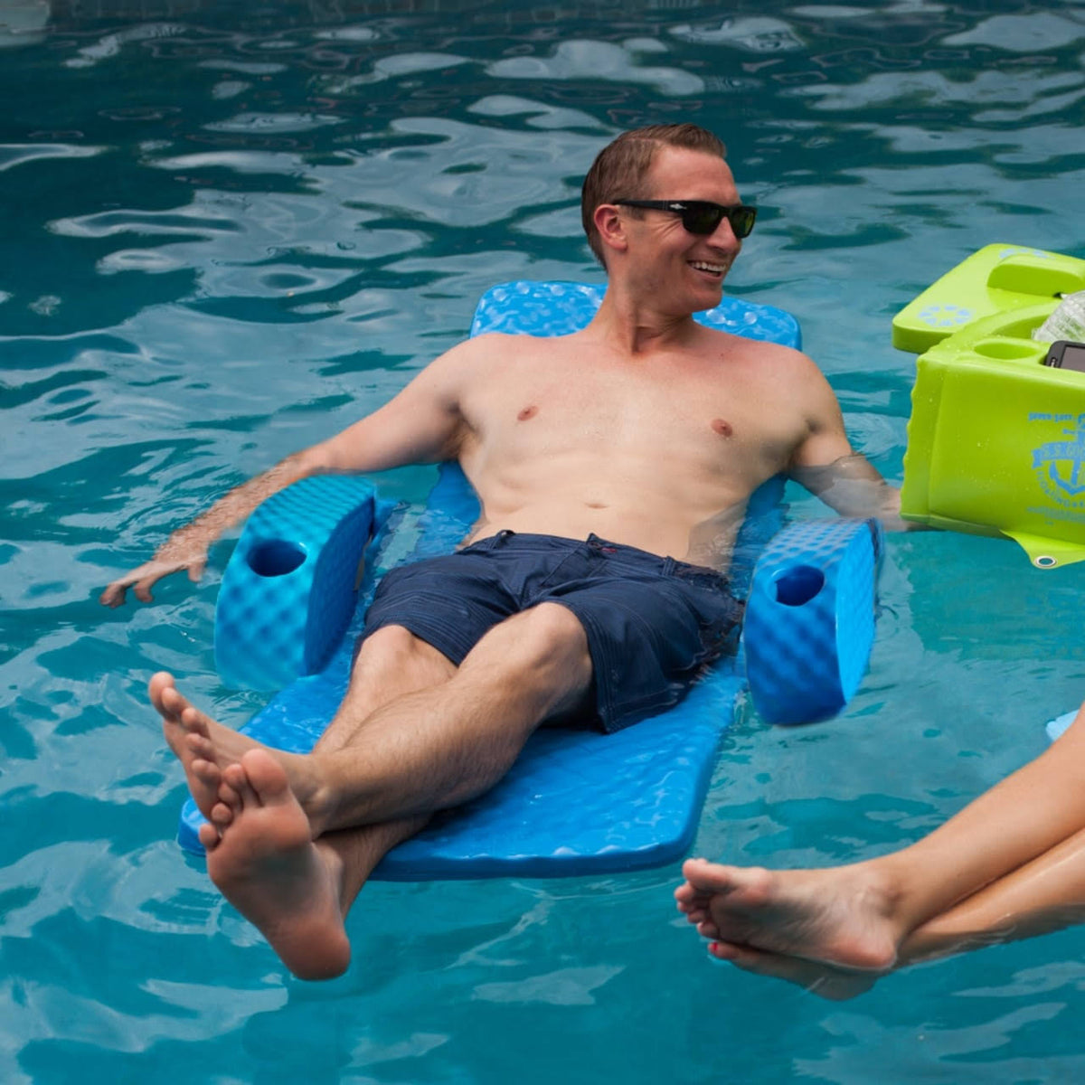Tropical Teal Folding Pool Lounger X4414