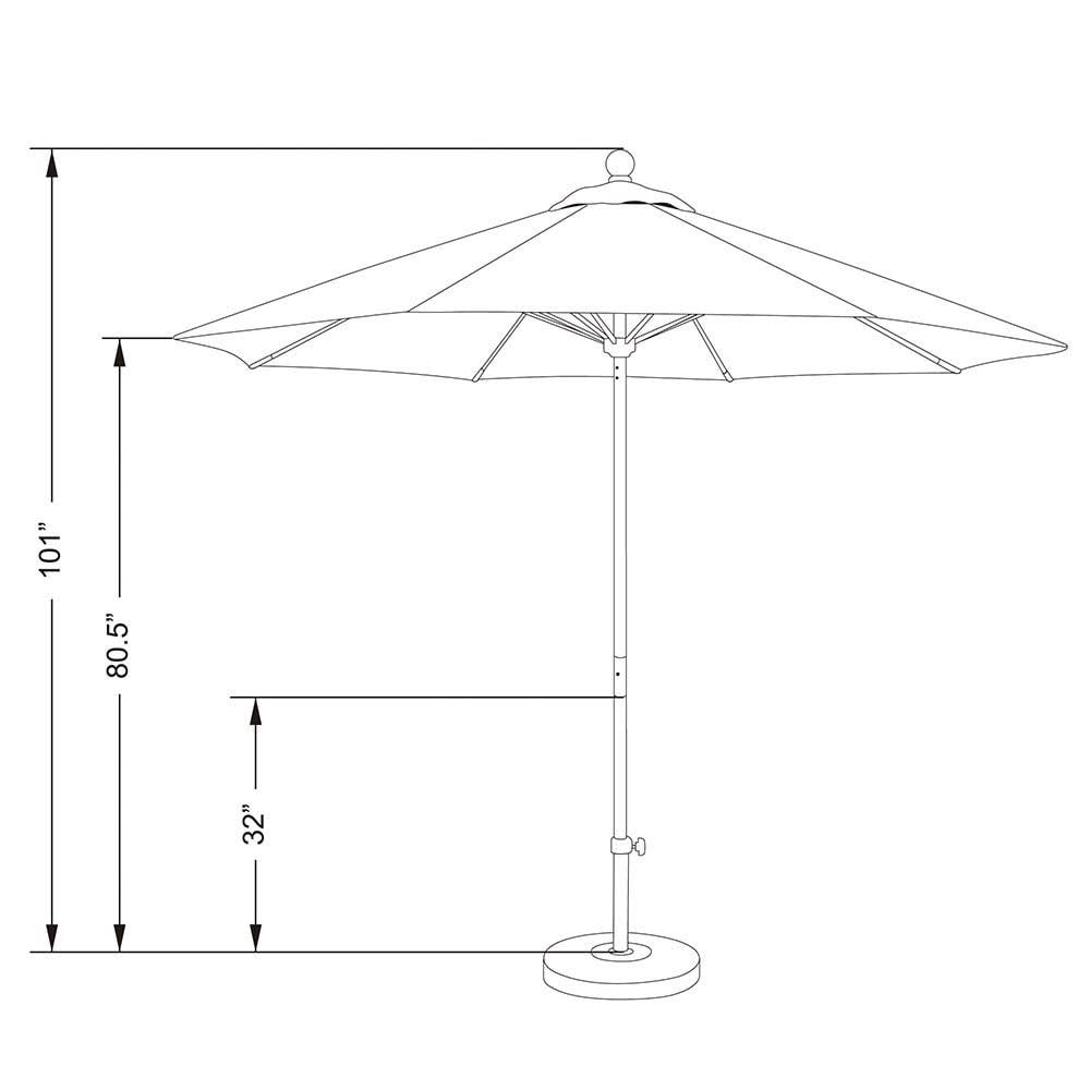 Bronze Fiberglass Market Umbrella H1031