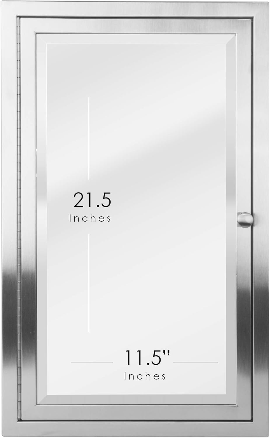 Brushed Nickel Recessed Medicine Cabinet Mirror with Beveled Edge and Adjustable Shelves 16"x26" N6126