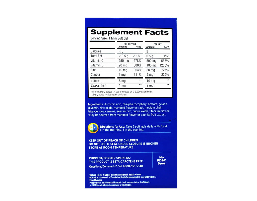 210 Count Eye Vitamin and Mineral Supplement X29639