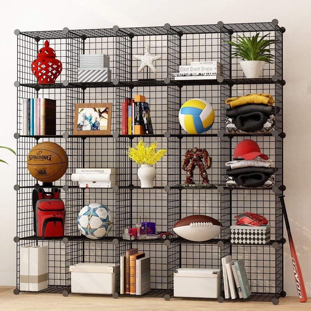 14x14 Wire Cube Storage 25-Cube Modular Shelving Unit E3672