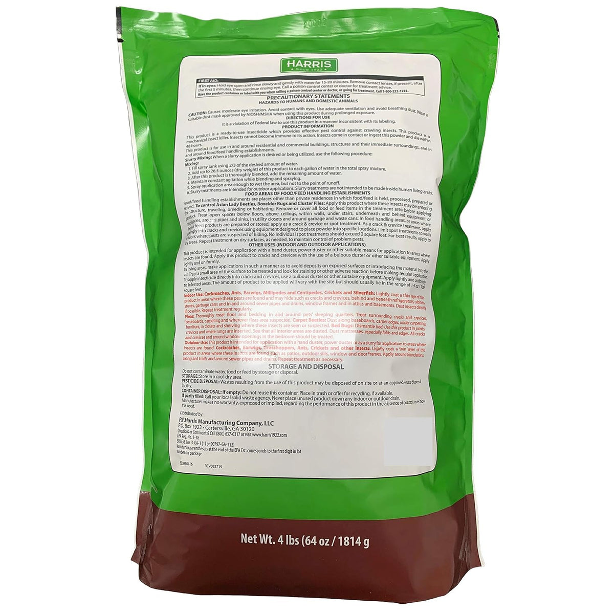 4lb Diatomaceous Earth Crawling Insect Killer with Powder Duster W809059