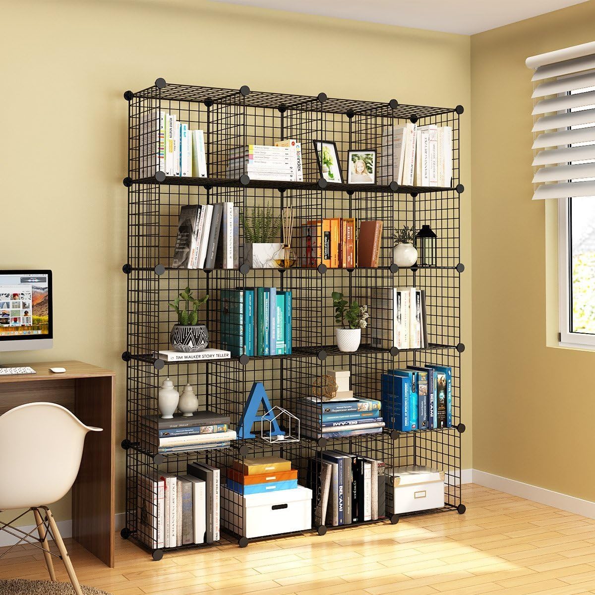 14x14 Wire Cube Storage 25-Cube Modular Shelving Unit E3672