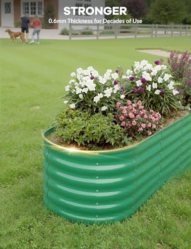 Oval Galvanized Steel Raised Garden Bed S52703