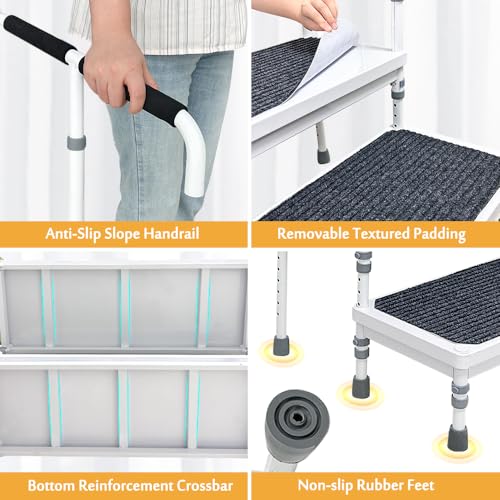 Medical Step Stool with Handle Adjustable Step Platform Y667