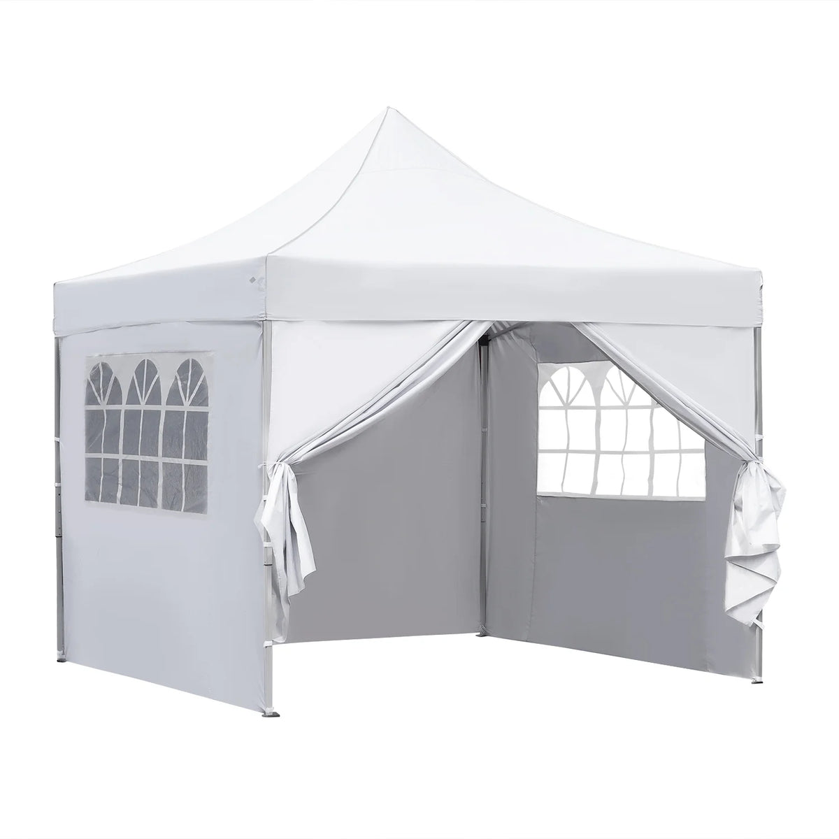 10' x 10' Pop up Canopy Tent with 4 Side Panels, White P954