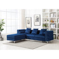 Gray Velvet Sleeper Sectional Sofa C9812