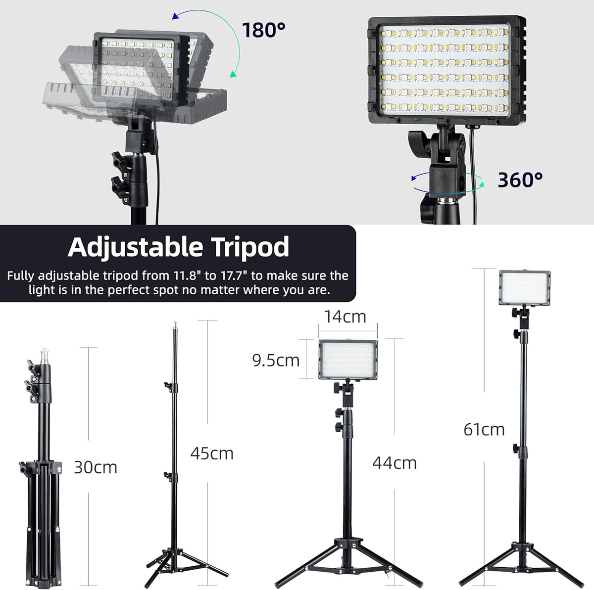 RGB Photography Lighting Kit, Tabletop Video Conference Lighting, 3 Packs S685