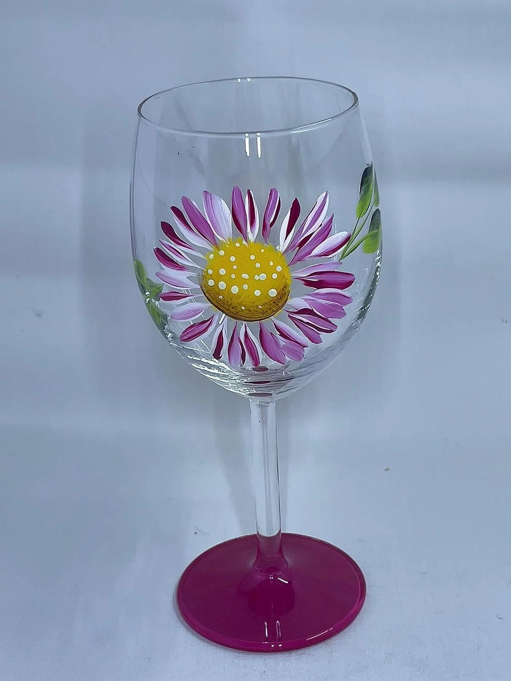 Hand Painted Flower Wine Glasses Stemless 15 Oz Glass S80995