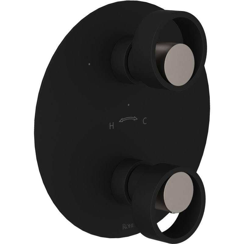 Matte Black/Satin Nickel Thermostatic Trim with Diverter E7547