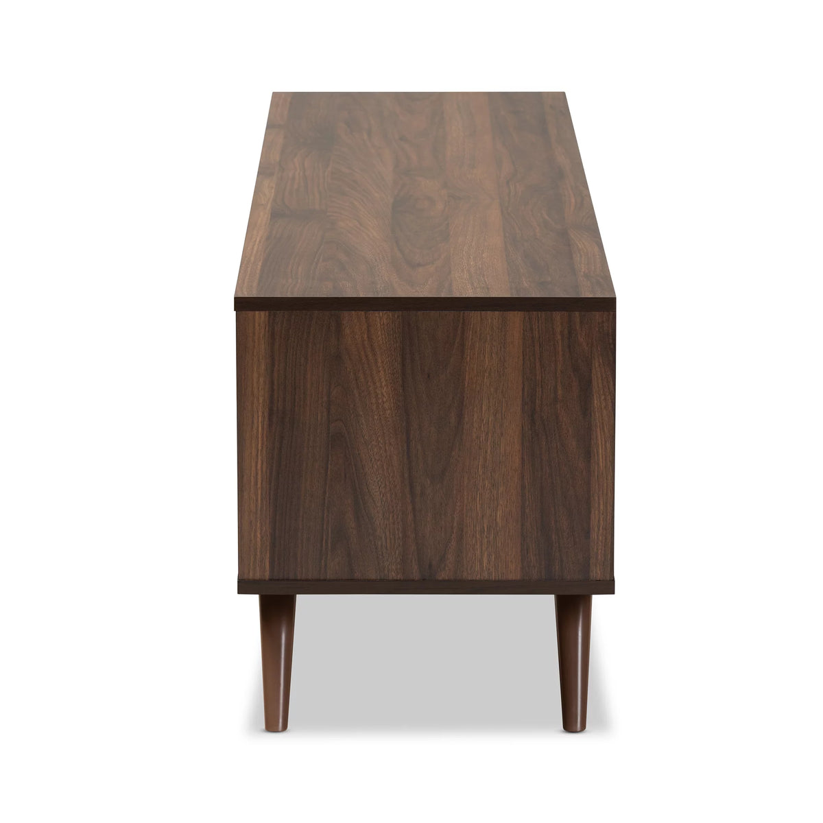 Grey and Walnut Wood 2-Door TV Stand R788886