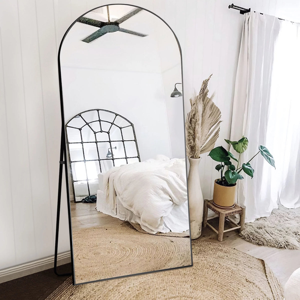 71"x32" Aluminum Alloy Arch Full Length Floor Mirror K945