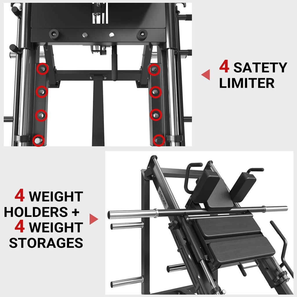 Leg Press Hack Squat Machine with Weight Storage D656