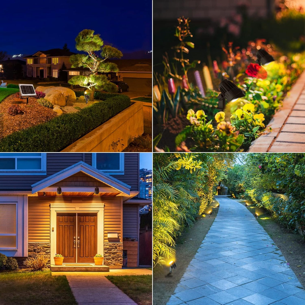 4-in-1 Solar Landscape Lights, IP66 Waterproof, 2700K/4000K/6000K L9034