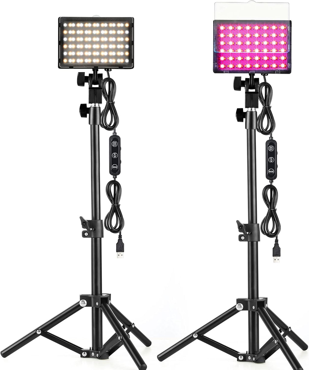 RGB Photography Lighting Kit, Tabletop Video Conference Lighting, 3 Packs S685