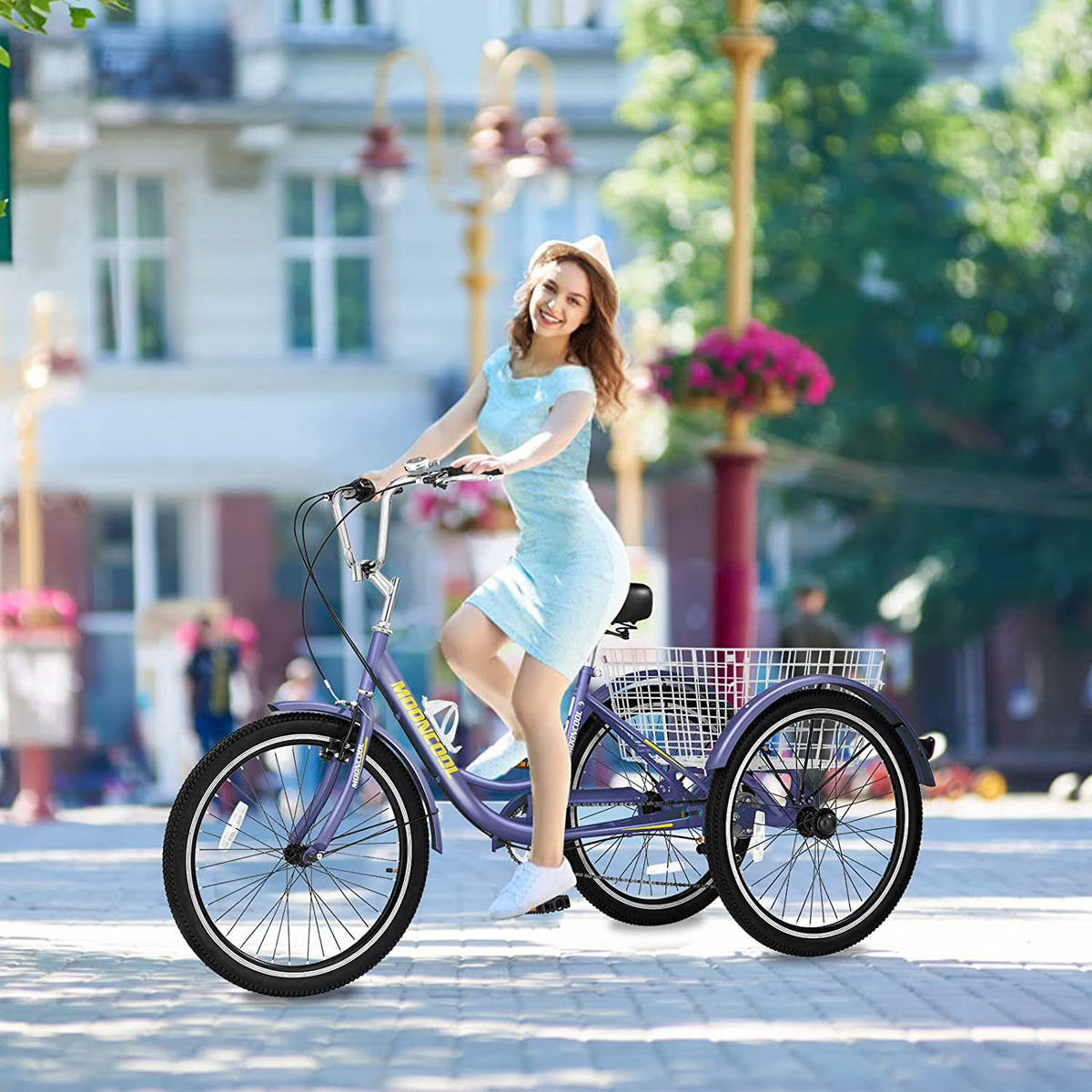 Purple Adult Tricycles with Removable Shopping Basket I26699