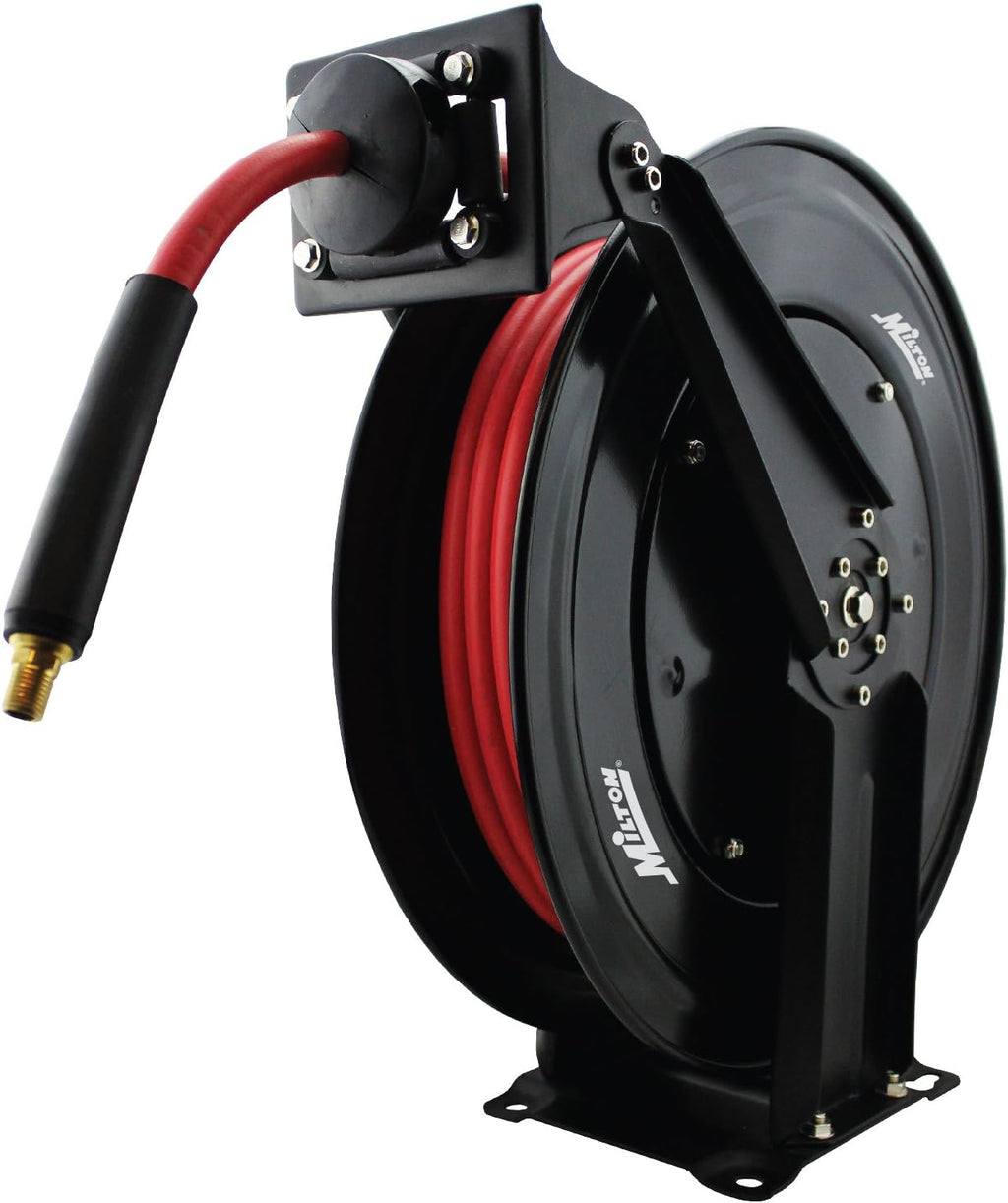 Steel Dual Arm Auto-Retractable Air Hose Reel with 3 ft. Rubber Hose J87917