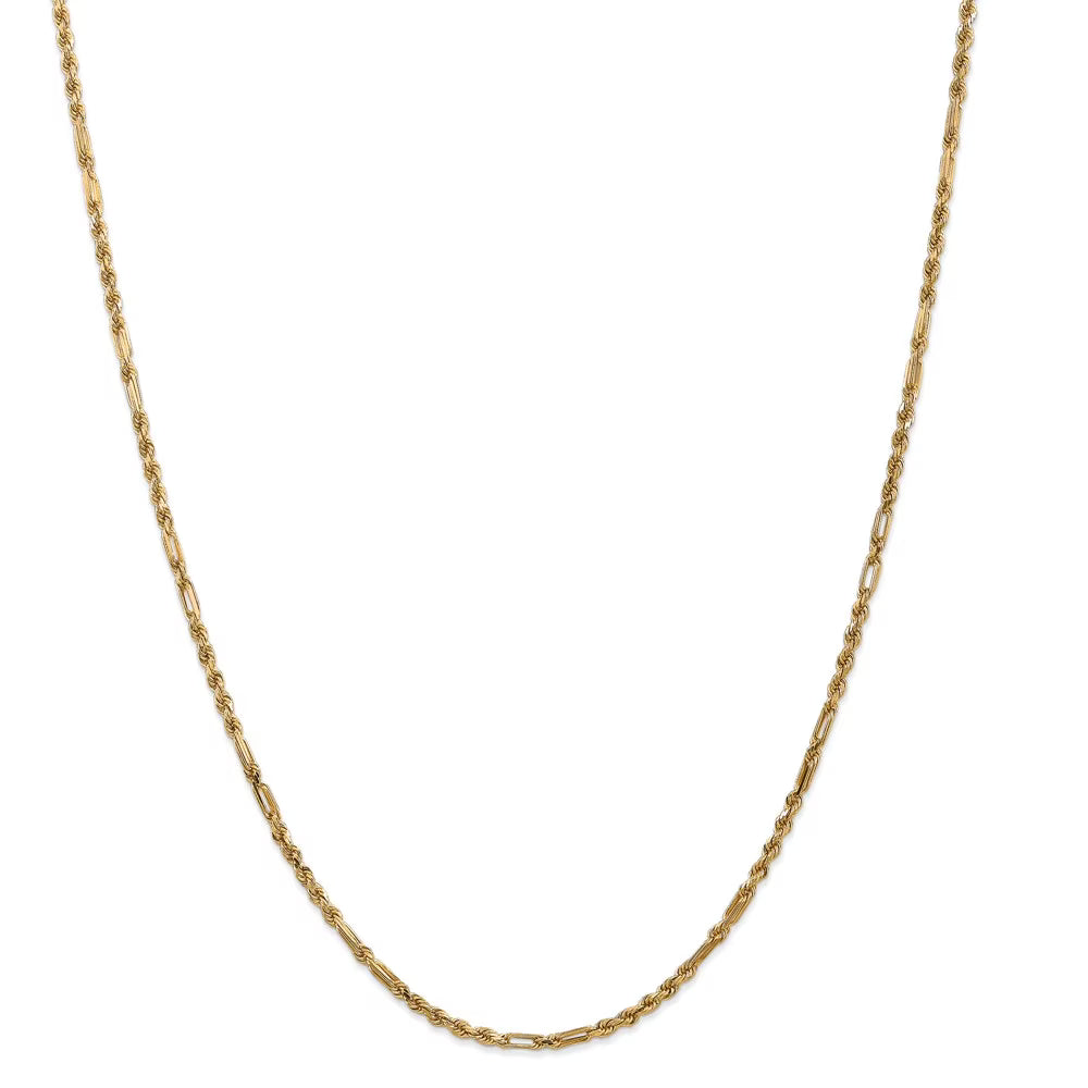 14kt Yellow Gold 2.5mm Milano Rope Chain 16 inch Lobster Clasp M603752