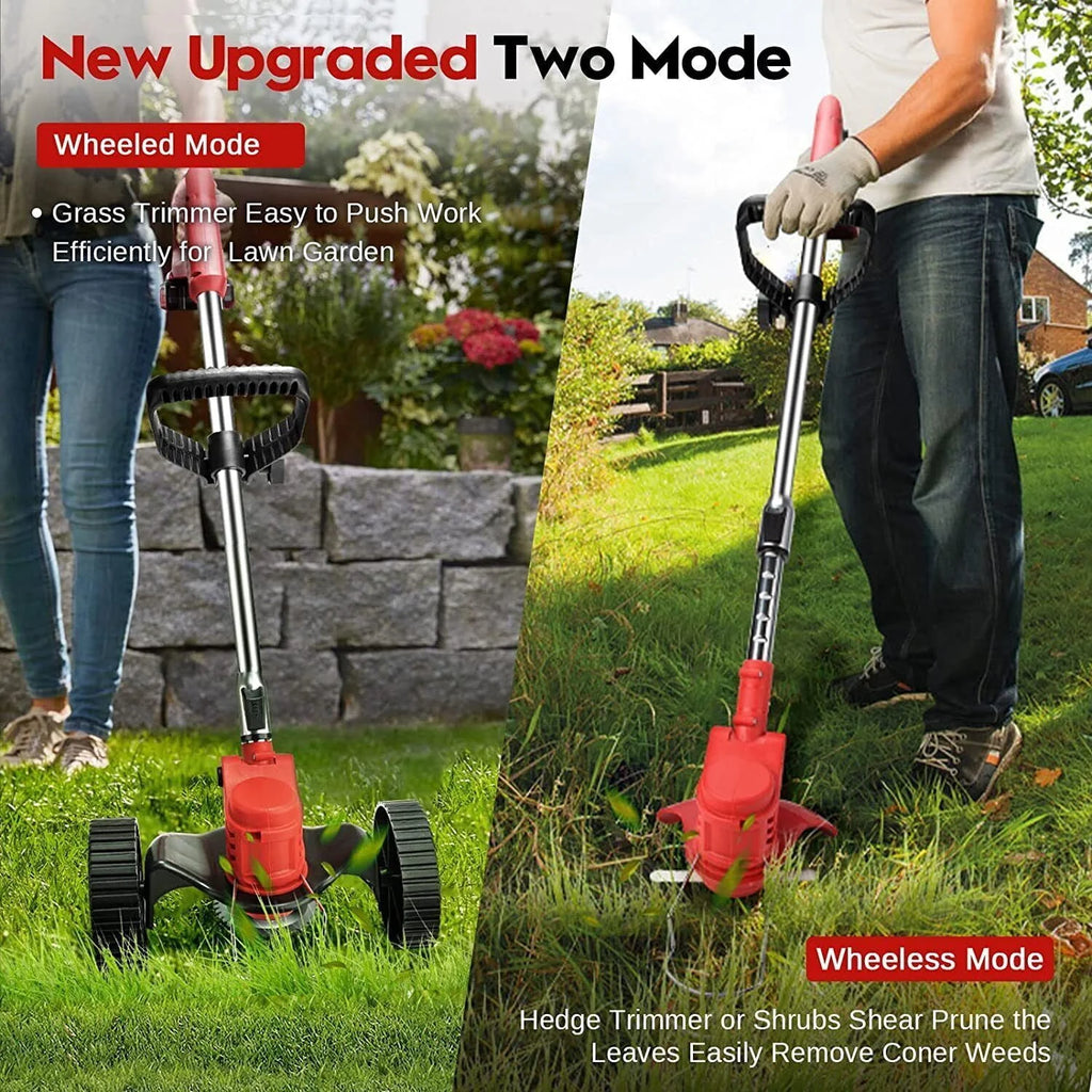 Cordless Electric Grass Trimmer with Wheels B1950