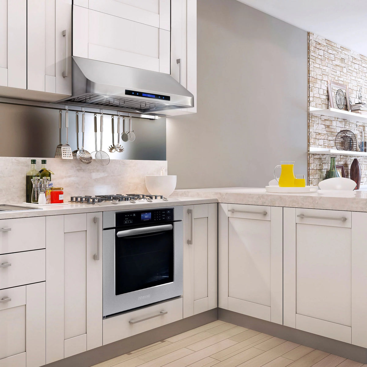 2 Piece Kitchen Appliance Bundle with 30" Electric Range and 30" Under Cabinet Range Hood C75357