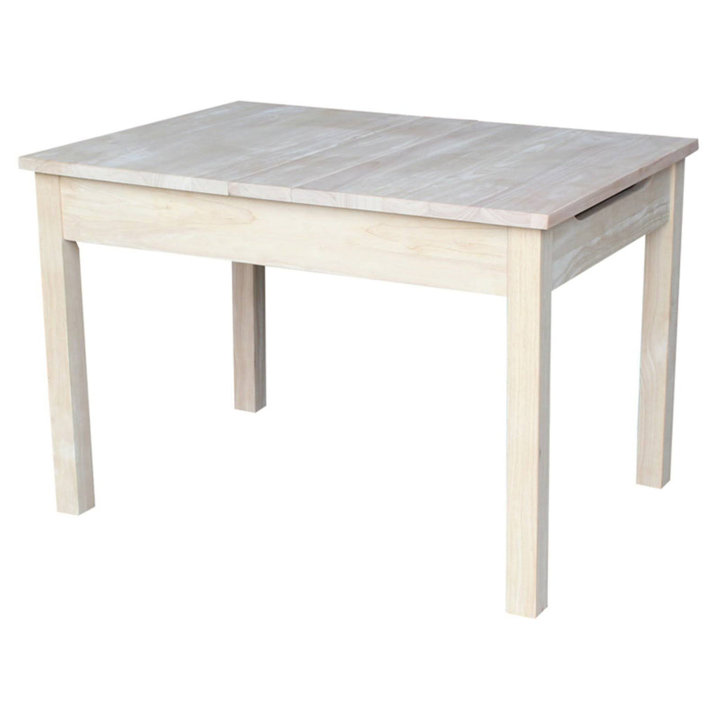 Unfinished Kids' Storage Table with Lift Top I112