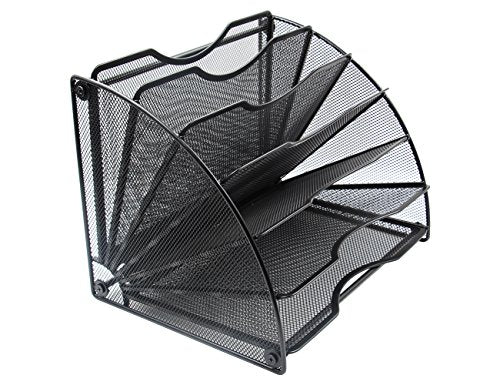 Black Mesh 6 Slots Desktop File Organizer X256