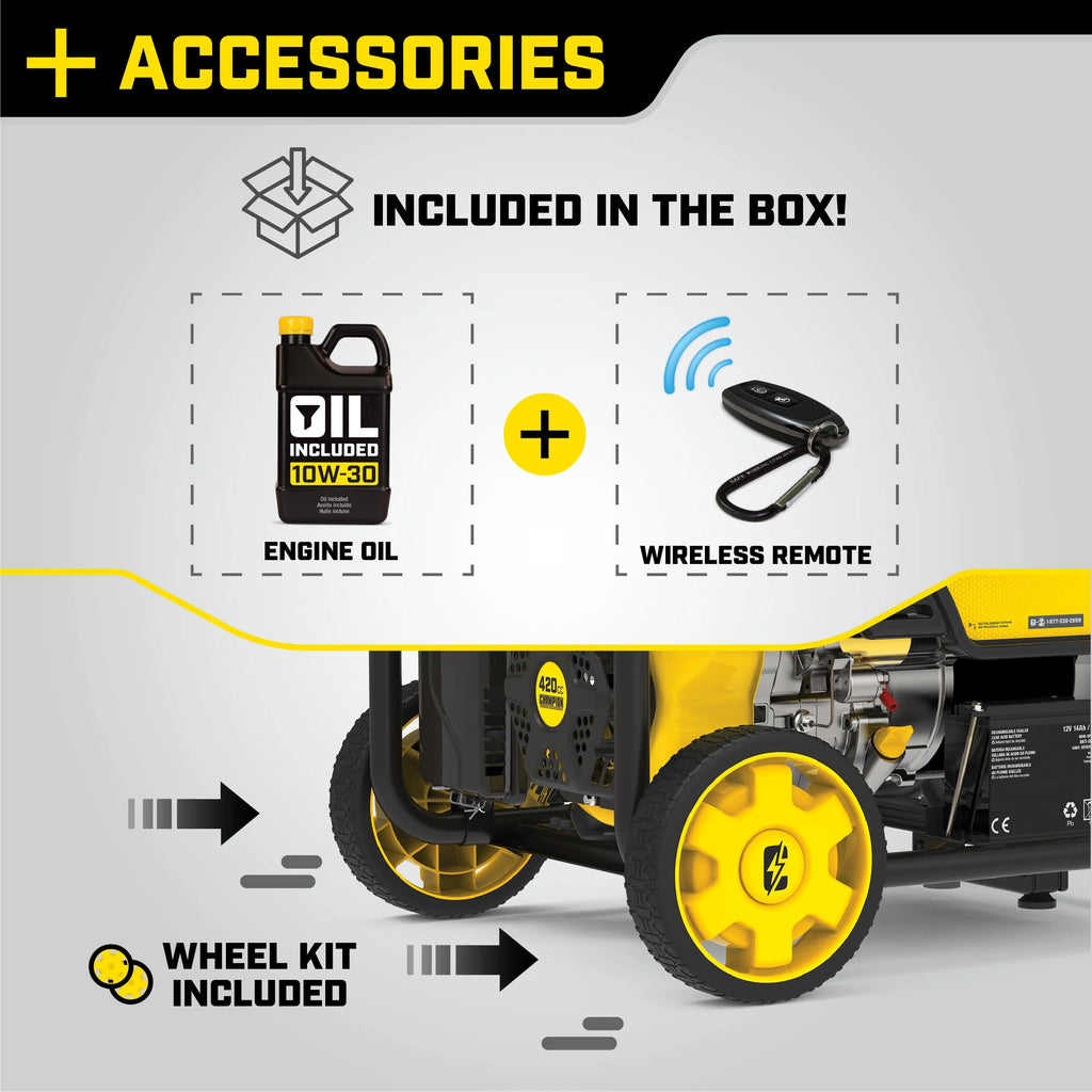 9375/7500 Watts Portable Generator with Wireless Remote Start W7383