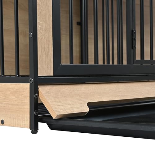 XL Double Large Wooden Dog Crate Furniture with Tray & Partition K1417