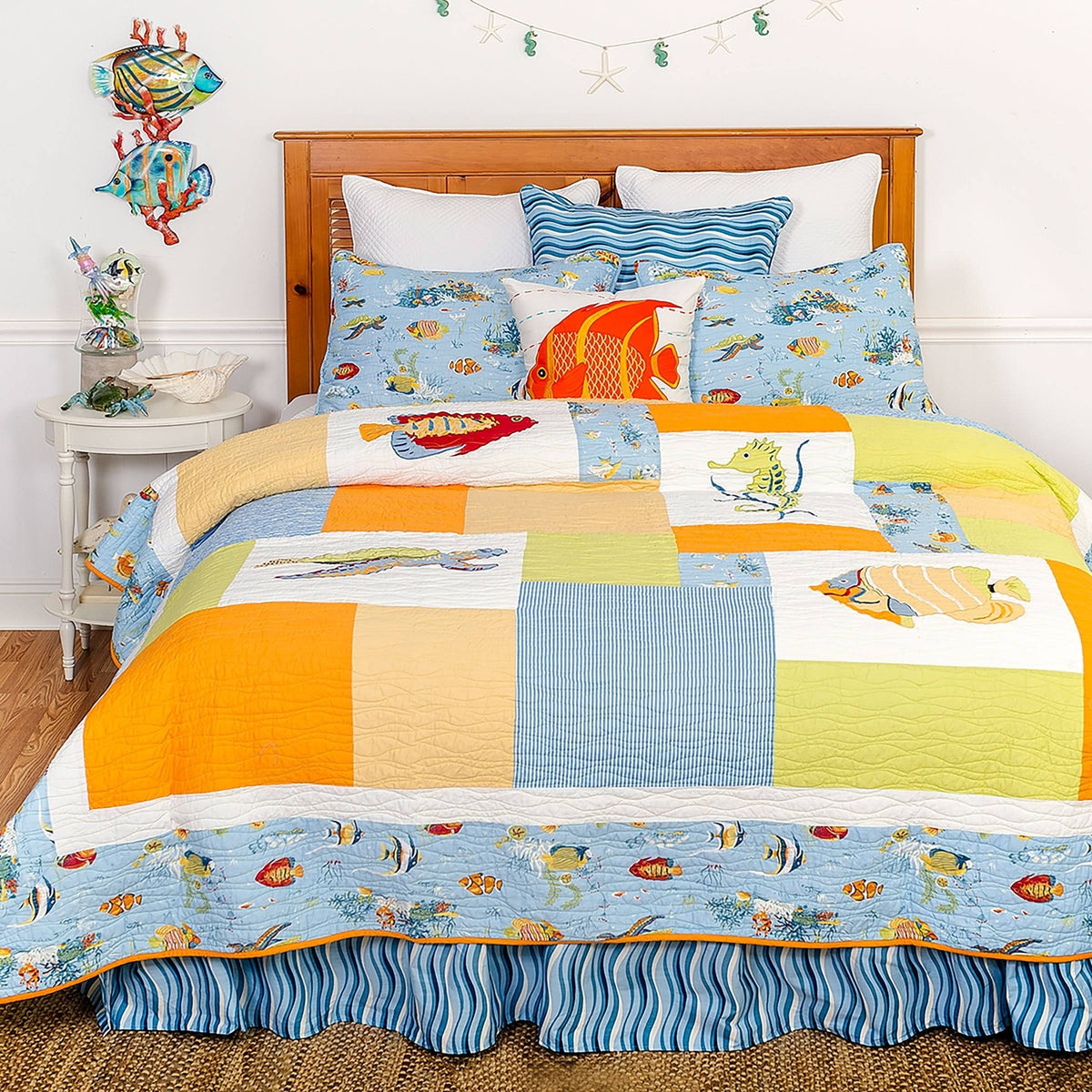 Blue Twin Sea Life Quilt F2198