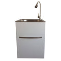 Stainless Steel Utility Sink and White Drawer Cabinet M300
