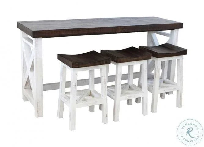 Antique White Console Bar Table J7241