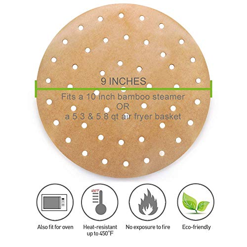 100pcs Non-stick Perforated Parchment Paper Air Fryer Liners I589828